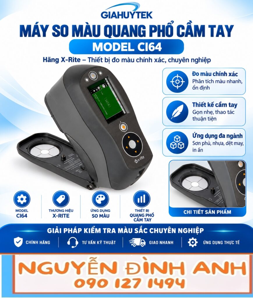 Máy so màu quang phổ cầm tay X-Rite Ci64 – Nguyễn Đình Anh – 090 127 1494