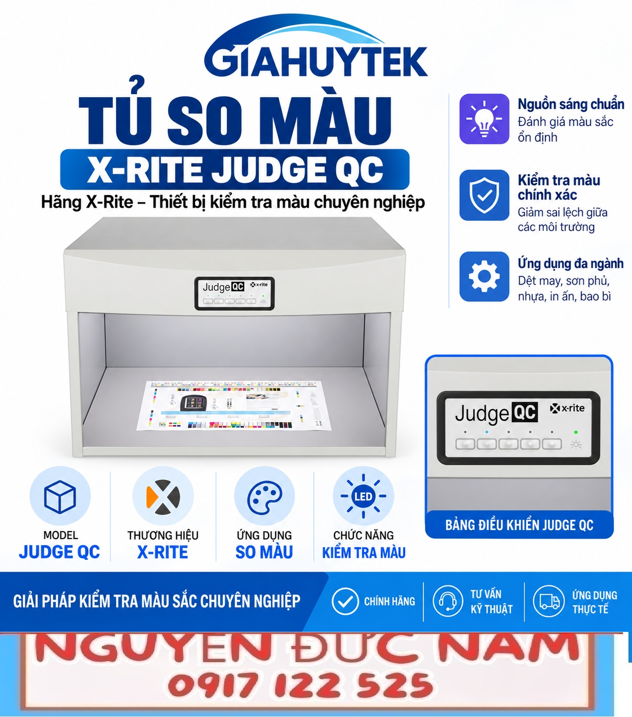Tủ so màu X-Rite Judge QC và bảng điều khiển