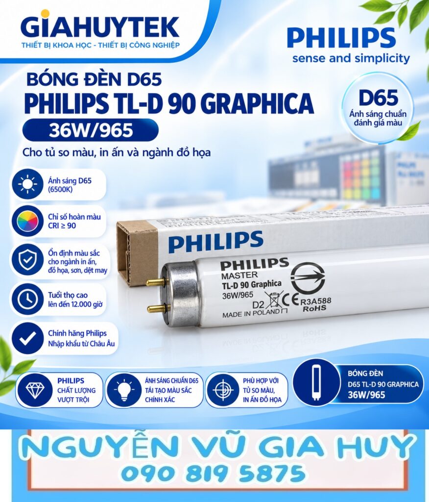Bóng đèn so màu D65 Philips TL-D 90 Graphica 36W/965 — ảnh nhóm 1